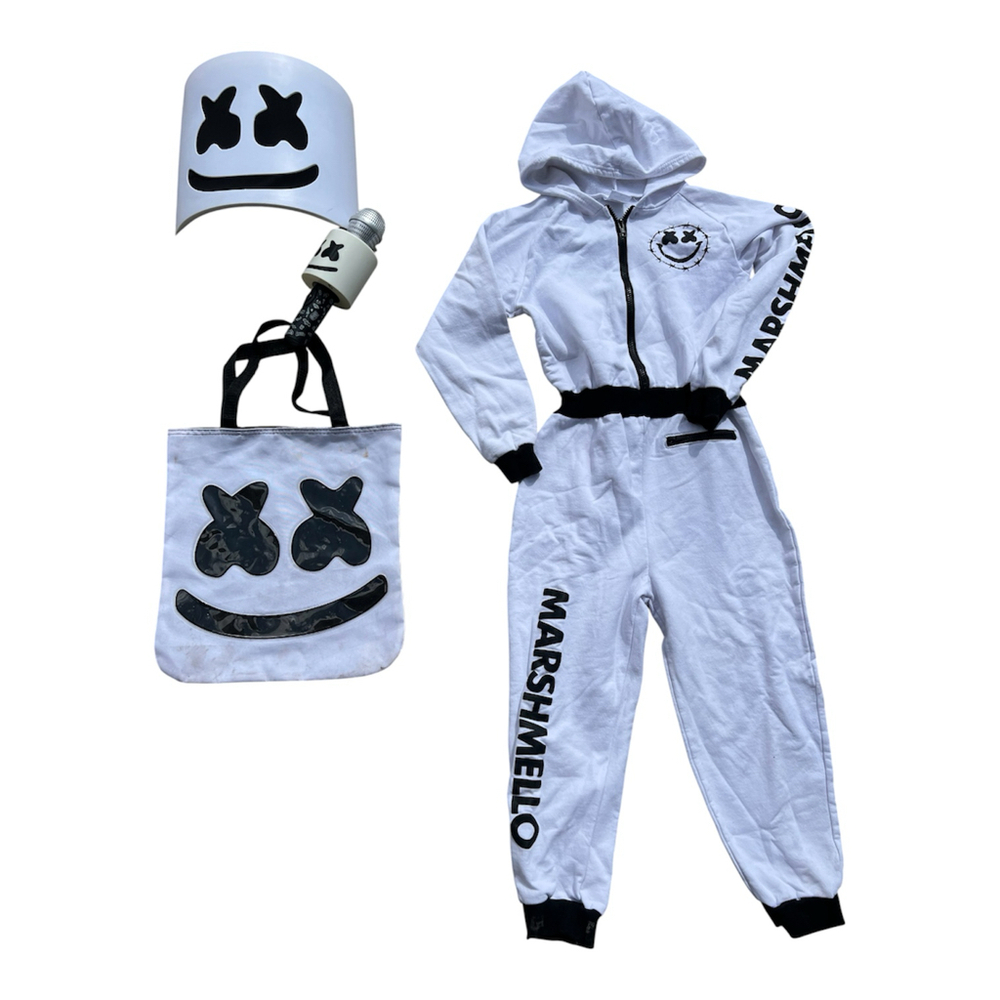 Halloween DJ marshmallow man mask jumper microphone & bag